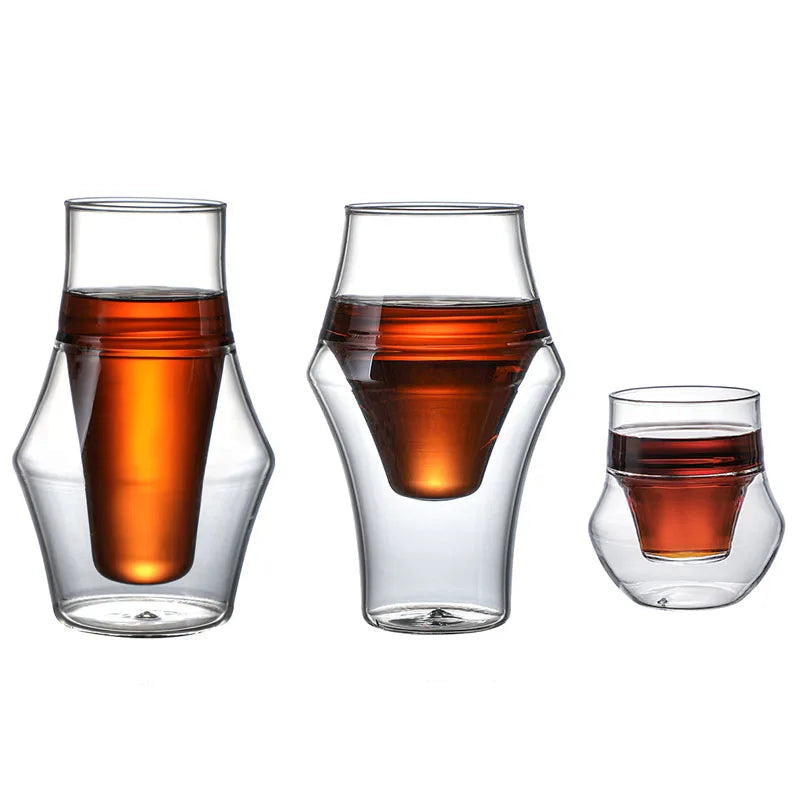 Vaso creativo de vidrio borosilicato | Diseño de doble capaVasosHome & Garden > Kitchen & Dining > Tableware > Drinkware > Tumblers