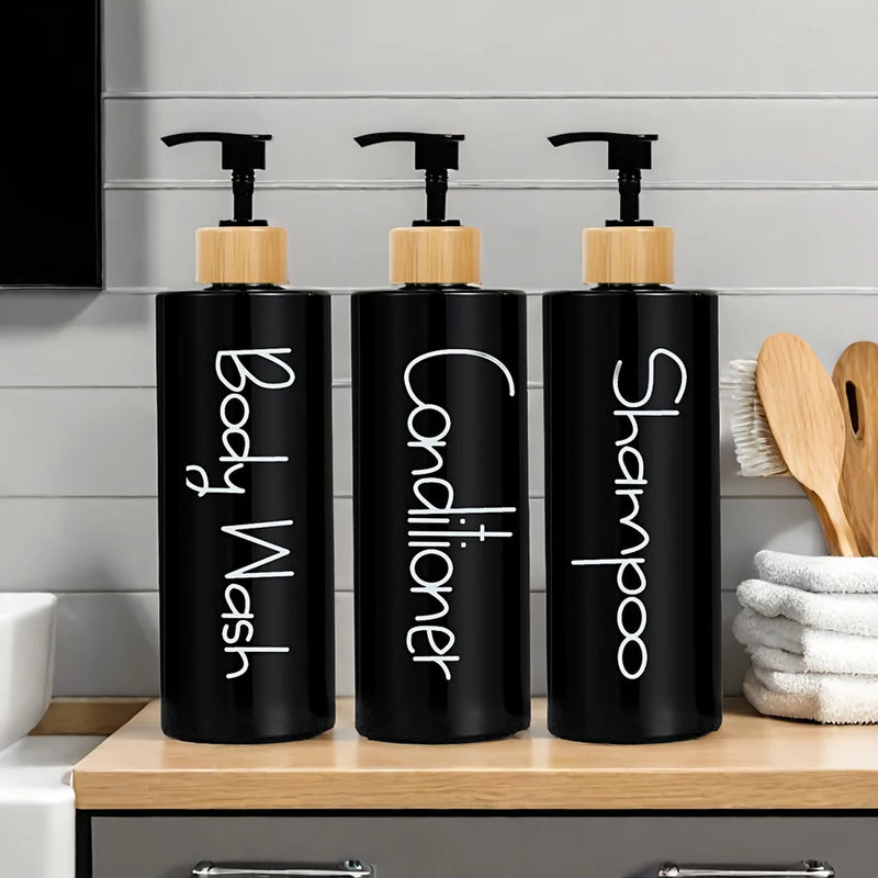 Pack de 3 botellas con dosificador para gel, champú y acondicionadorDispensadores de jabónHome & Garden > Bathroom Accessories > Soap & Lotion Dispensers