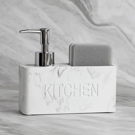 Hand soap dispenser with sponge holder