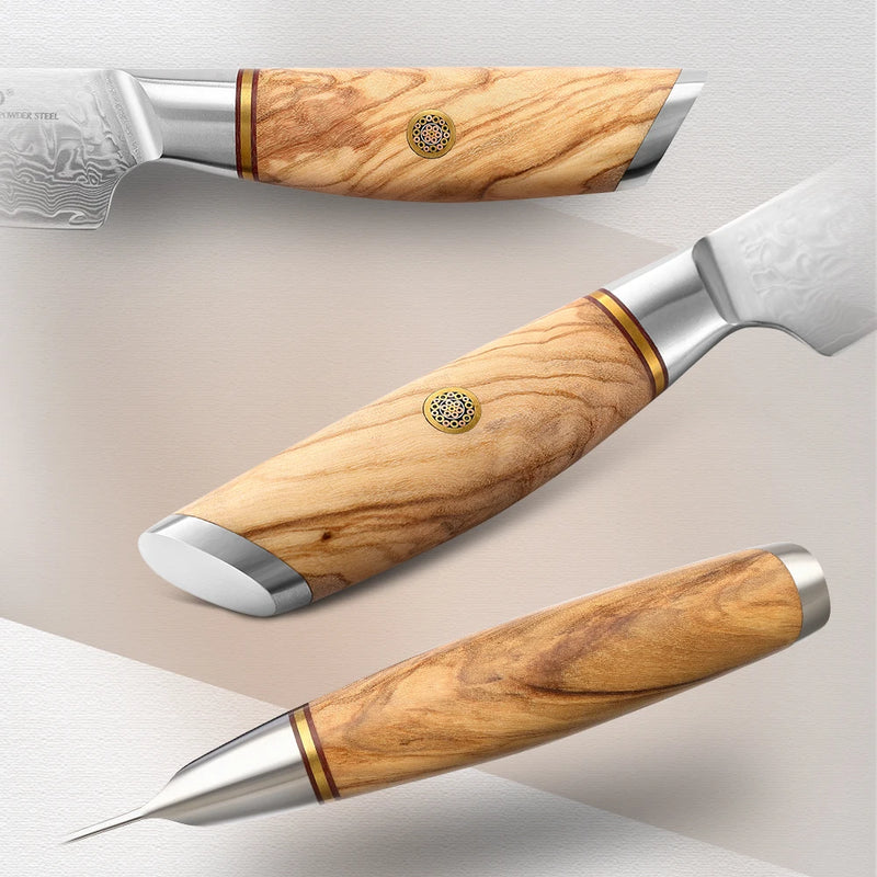Cuchillo de carne de 5" acero damasco VG10 mango de madera de olivoCuchillosHome & Garden > Kitchen & Dining > Kitchen Tools & Utensils > Kitchen Knives