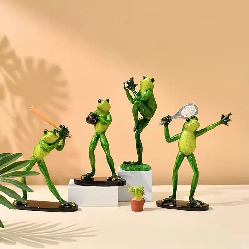 Figuras de ranas de resina creativas para Interior