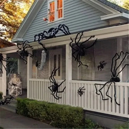 Araña de peluche negra gigante para decoraciones de exteriores