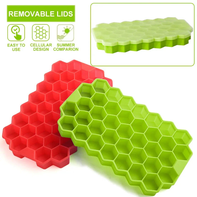 Honeycomb ice cube tray, 37 cavities