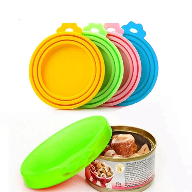 Couvercle en silicone réutilisable pour boîtes de nourriture pour animaux de compagnie, sans BPA