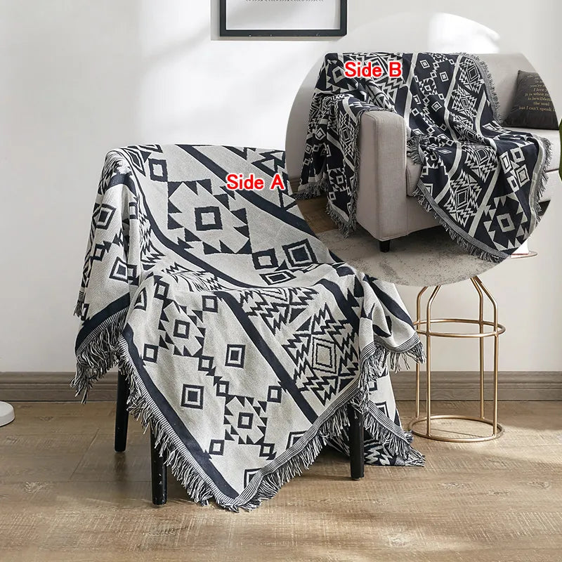 Multifunctional thin blanket with two sides printing