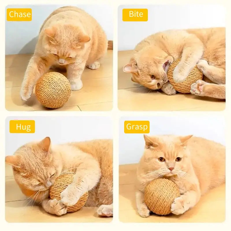 Pelota interactiva para gatos grandes para morder y rascarJuguetes