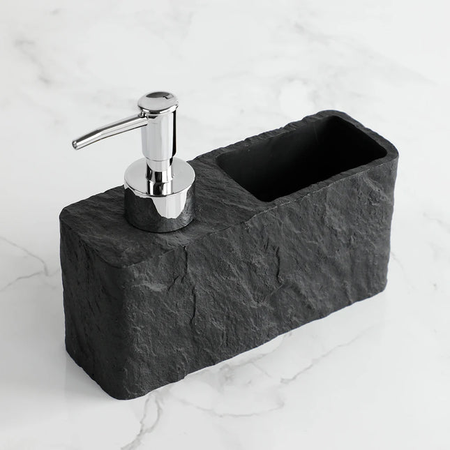 Dispensador de jabón con esponja | Diseño roca negra imitación, para cocina y bañoDispensadores de jabónHome & Garden > Bathroom Accessories > Soap & Lotion Dispensers