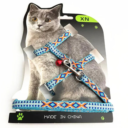 Nylon cat harness and leash set