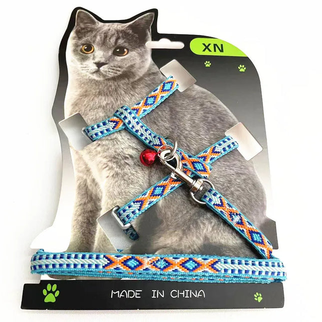 Ensemble harnais et laisse en nylon pour chat