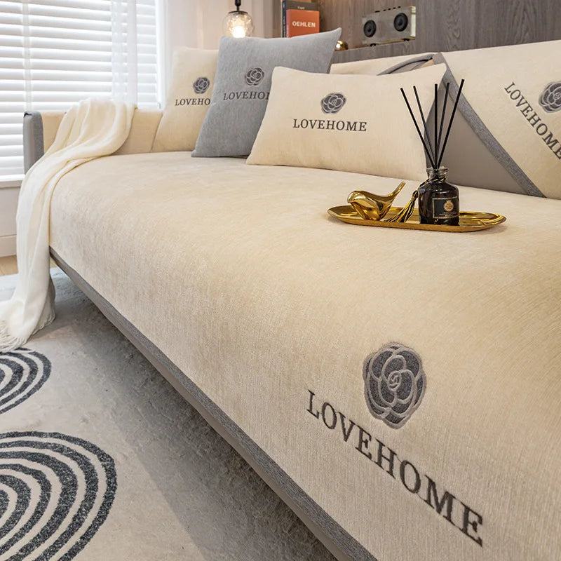 Cubiertas para sofá poliéster con bordado y varias medidas