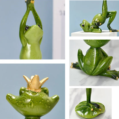 Figuras de ranas de resina creativas para Interior