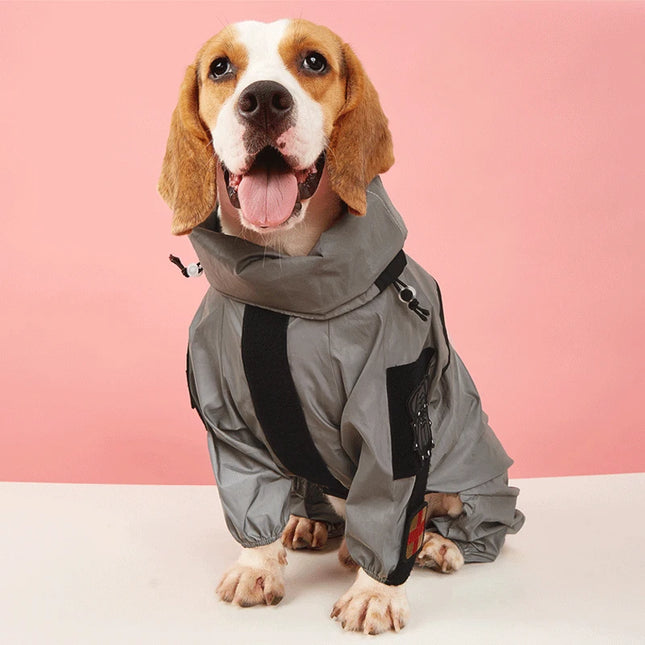 Combinaison réfléchissante et imperméable pour chien