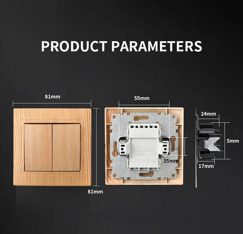 Interruptores y enchufes de estilo madera para paredEnchufes e interruptoresHardware > Power & Electrical Supplies > Power Outlets & Sockets > Wall Outlets