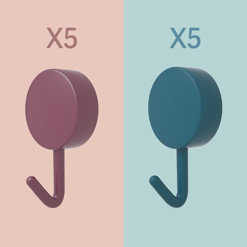 Ganchos de pared autoadhesivos de colores sin agujeros
