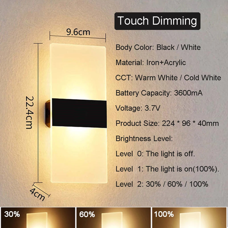 Aplique de pared LED con carga USBLámparas de paredHome & Garden > Lighting > Lighting Fixtures > Wall Light Fixtures