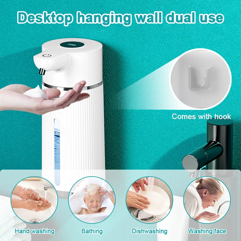 Dispensador automático de jabón espumoso – sensor infrarrojo, 420 ml, USB, 4 modos, IPX6DispensadoresHome & Garden > Bathroom Accessories > Soap & Lotion Dispensers