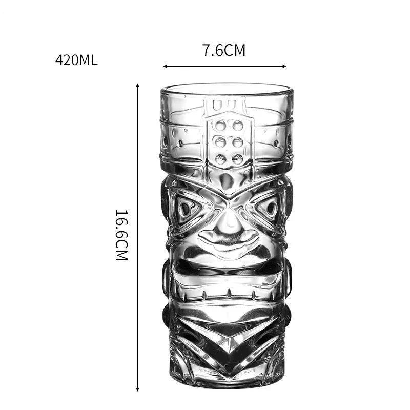 Vaso Tiki 420ml de vidrio transparente | Estilo vintage para cócteles y refrescosVasosHome & Garden > Kitchen & Dining > Tableware > Drinkware > Tumblers