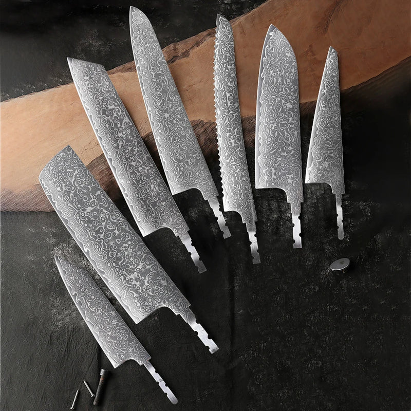 Hoja de cuchillo japonés de acero Damasco AUS-10 para bricolaje sin mangoCuchillosHome & Garden > Kitchen & Dining > Kitchen Tools & Utensils > Kitchen Knives