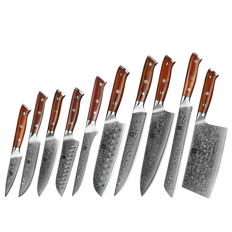 Juego de cuchillos de cocina 1-10 piezas acero damasco 67 capas con mango de palisandroCuchillosHome & Garden > Kitchen & Dining > Kitchen Tools & Utensils > Kitchen Knives