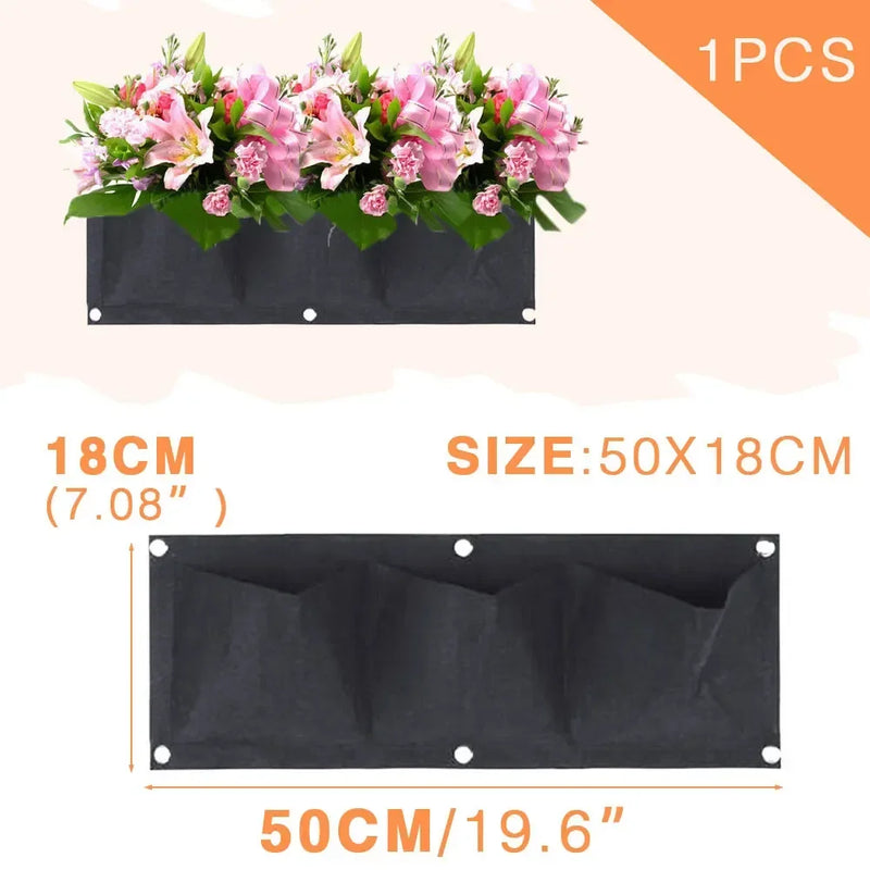 Jardinera vertical con bolsillos para plantarMacetas