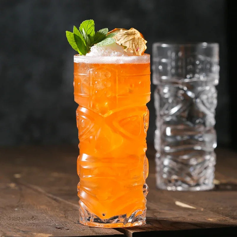 Vaso Tiki 420ml de vidrio transparente | Estilo vintage para cócteles y refrescosVasosHome & Garden > Kitchen & Dining > Tableware > Drinkware > Tumblers