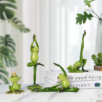 Figuras de ranas de resina creativas para Interior