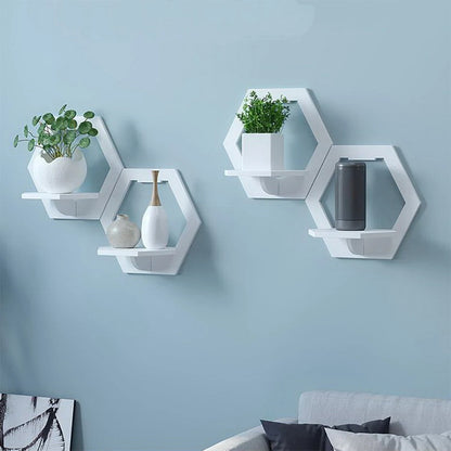 Étagère murale hexagonale 3 pièces