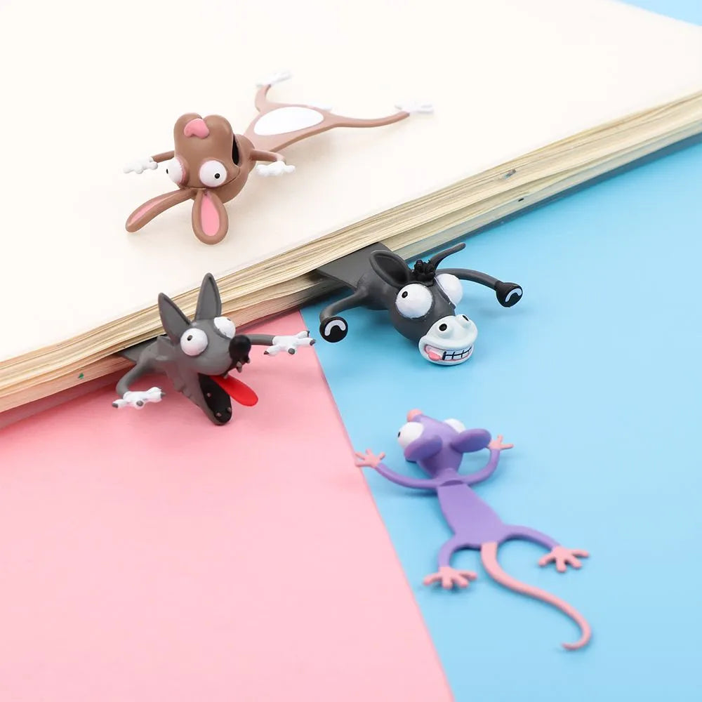 Marcapáginas de animales de dibujos animados 3D