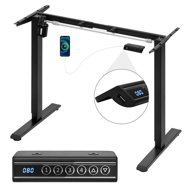 Estructura de escritorio elevable eléctrica con puerto usb | Altura 72–120 cm, ancho 90–135 cm, 70 kgEscritoriosFurniture > Office Furniture Accessories > Desk Parts & Accessories
