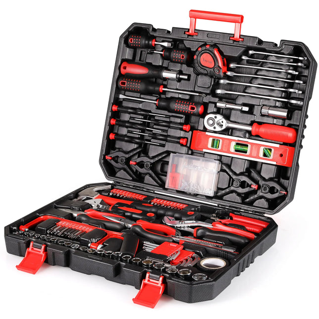 Maletín de herramientas 198 piezas | Juego universal con carraca, vasos y destornilladores para hogar y cocheMaletinesHardware > Hardware Accessories > Tool Storage & Organization > Tool Boxes > Hand Carry Tool Boxes