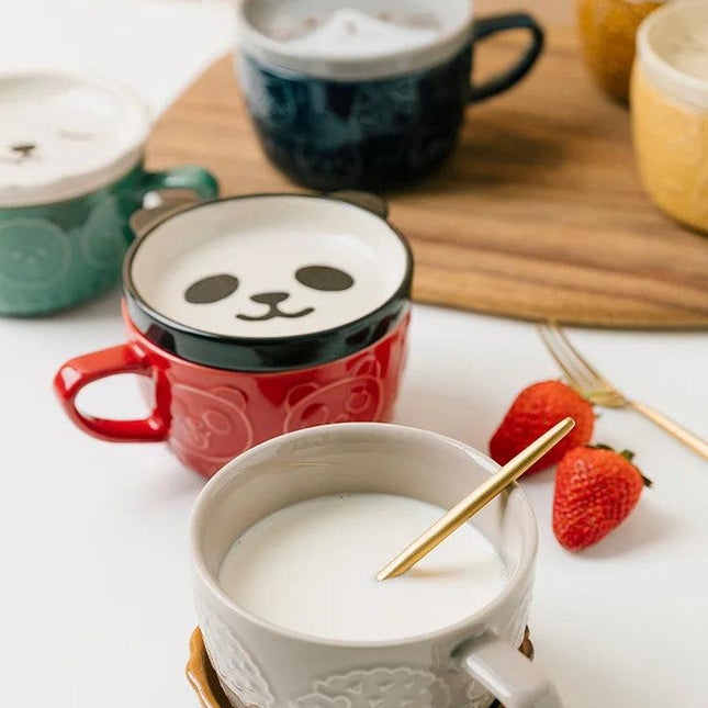 Tasse à café en céramique avec dessins d'animaux