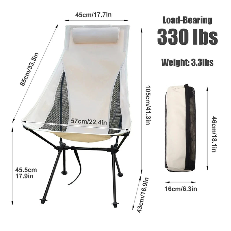 Silla de camping plegable con reposacabezas | Aluminio y tejido 600D, ligera y resistenteSillas plegablesFurniture > Outdoor Furniture > Outdoor Seating > Outdoor Chairs > Folding Chairs