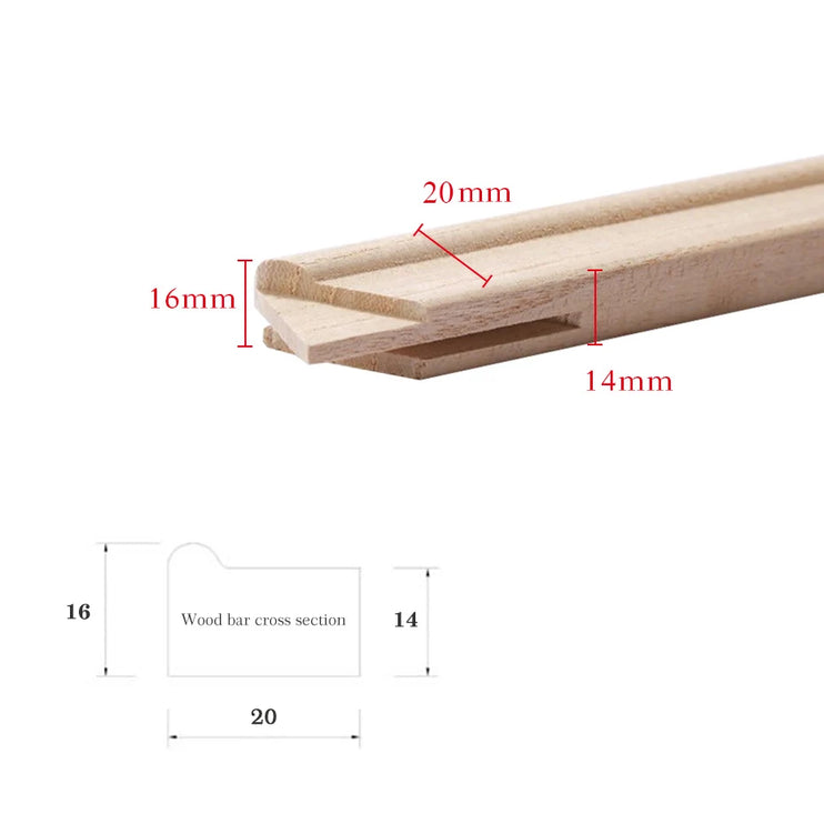 Marco para impresiones en lienzo de madera 110cm a 160cm