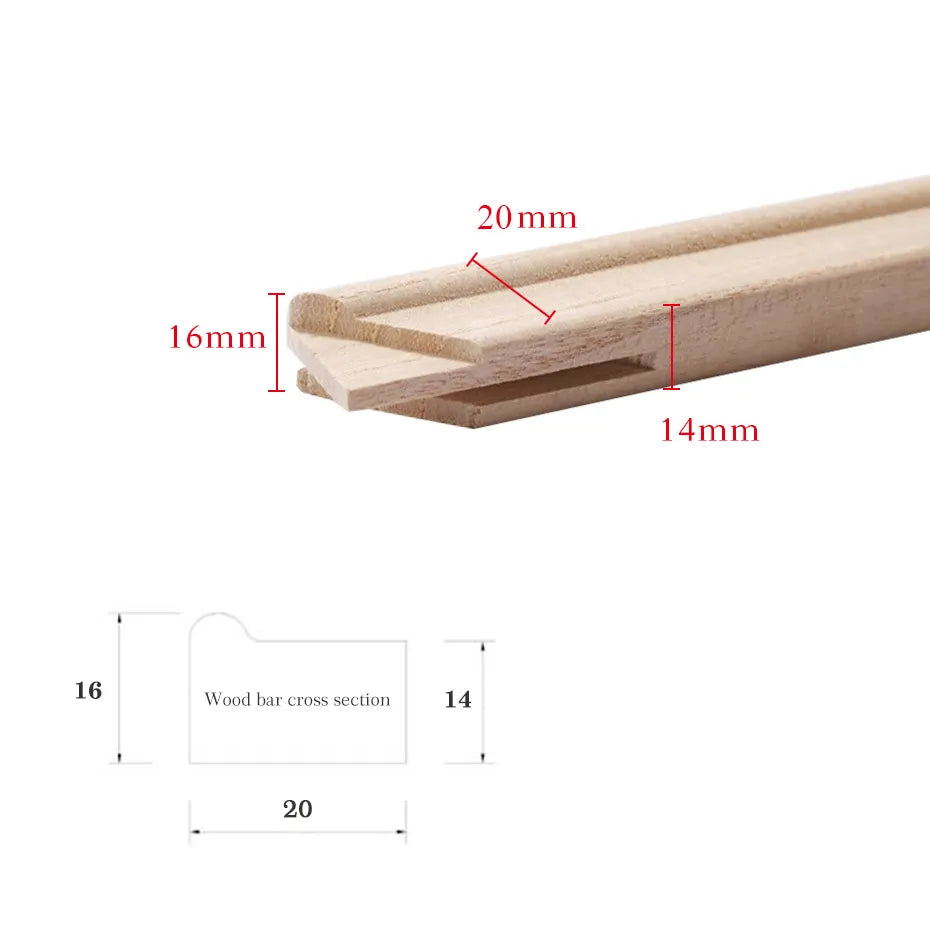 Marco para impresiones en lienzo de madera de 65cm a 95cm