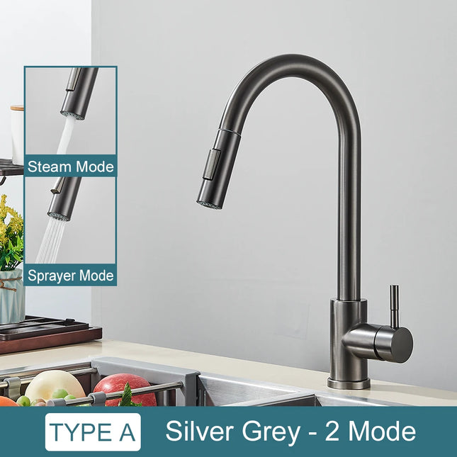 Grifo de cocina con doble función y salida retráctilGrifosHardware > Plumbing > Plumbing Fixtures > Faucets > Kitchen Sink Faucets