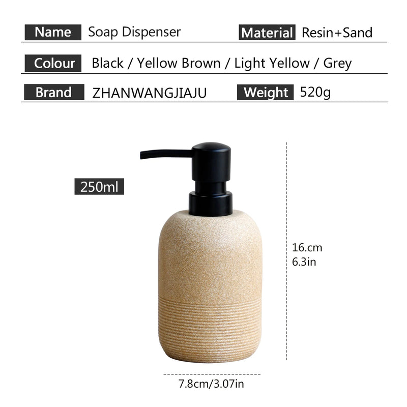 Dispensador de jabón 250 ml | Botella recargable de resina y arena | Para cocina, baño y duchaDispensadores de jabónHome & Garden > Bathroom Accessories > Soap & Lotion Dispensers