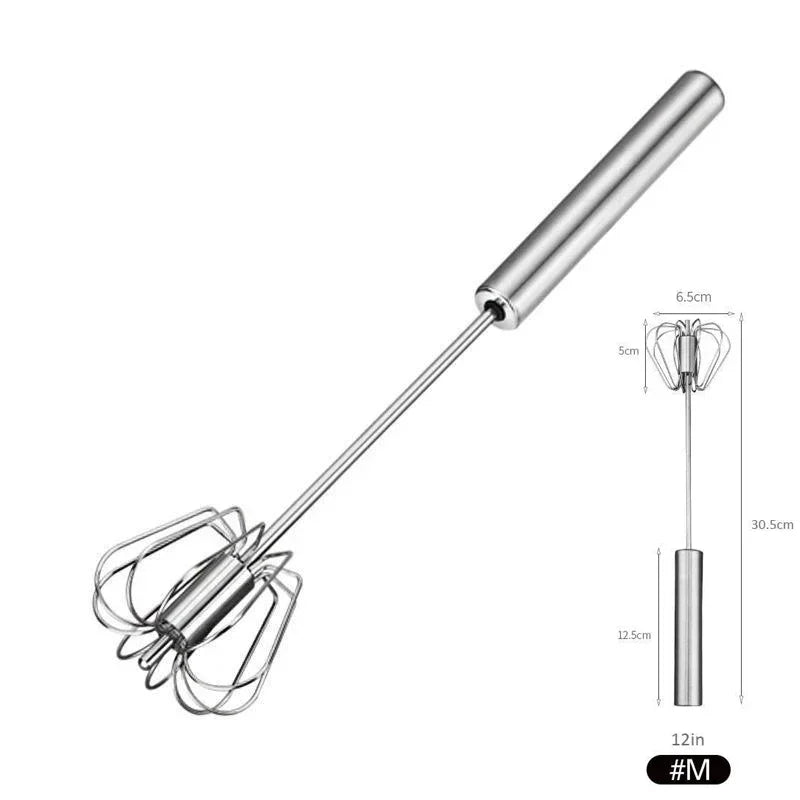 Batidor semiautomático de acero inoxidable – manual, sin batería, ideal para huevos, leche y salsasBatidoresHome & Garden > Kitchen & Dining > Kitchen Tools & Utensils > Whisks