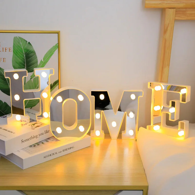 Silver LED letter lights