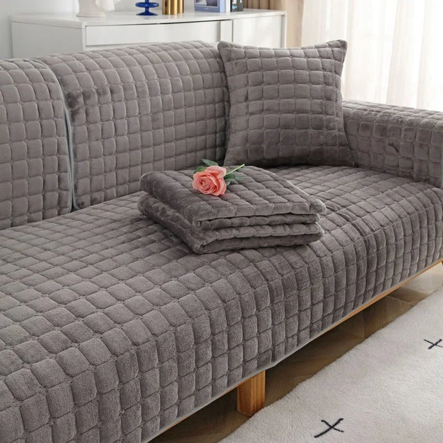 Individual Plush Sofa Covers in Neutral Tones