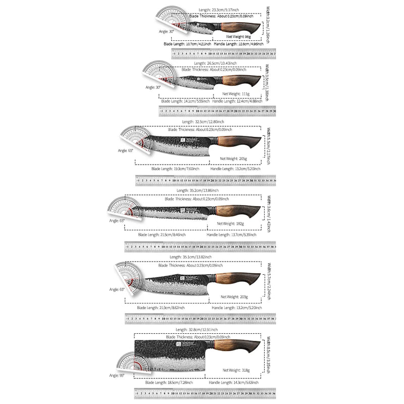 Juego de cuchillos damasco 6 piezas xinzuo serie mo con mangos de roble blanco y rojo G10CuchillosHome & Garden > Kitchen & Dining > Kitchen Tools & Utensils > Kitchen Knives