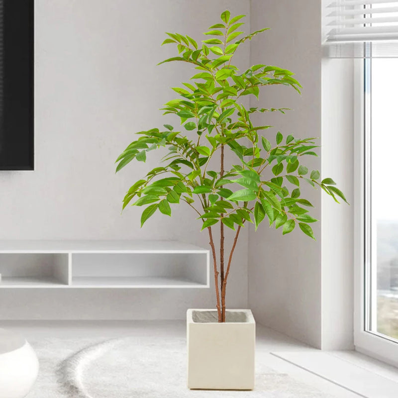 Rama artificial de ficus grande 76-140 cm, árbol tropical falso con hojas verdes, decoración de interior y jardínPlantas artificialesHome & Garden > Decor > Artificial Flora > Artificial Trees