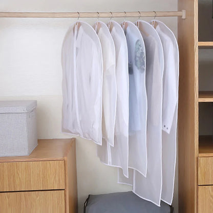 Transparent anti-dust and moisture hanging clothes cover