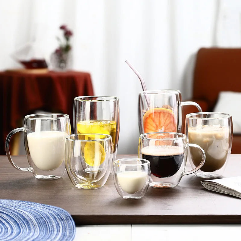Tazas de vidrio doble pared resistente al calor 150-450mlTazasHome & Garden > Kitchen & Dining > Tableware > Drinkware > Coffee & Tea Cups
