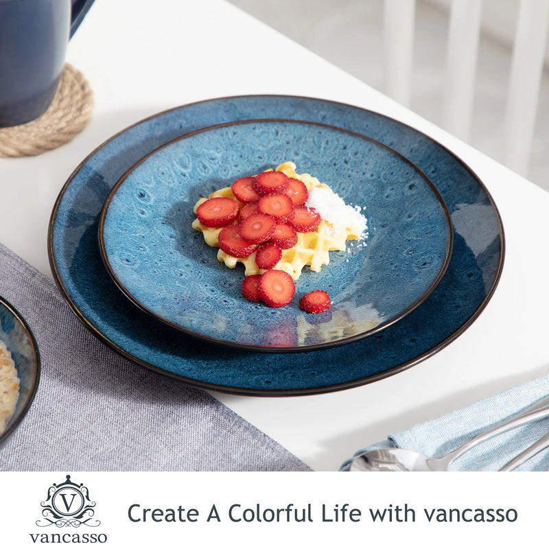 Vajilla de gres vintage azul/marrón con esmalte reactivo 16/32/48 piezasVajillas completasHome & Garden > Kitchen & Dining > Tableware > Dinnerware > Dinnerware Sets