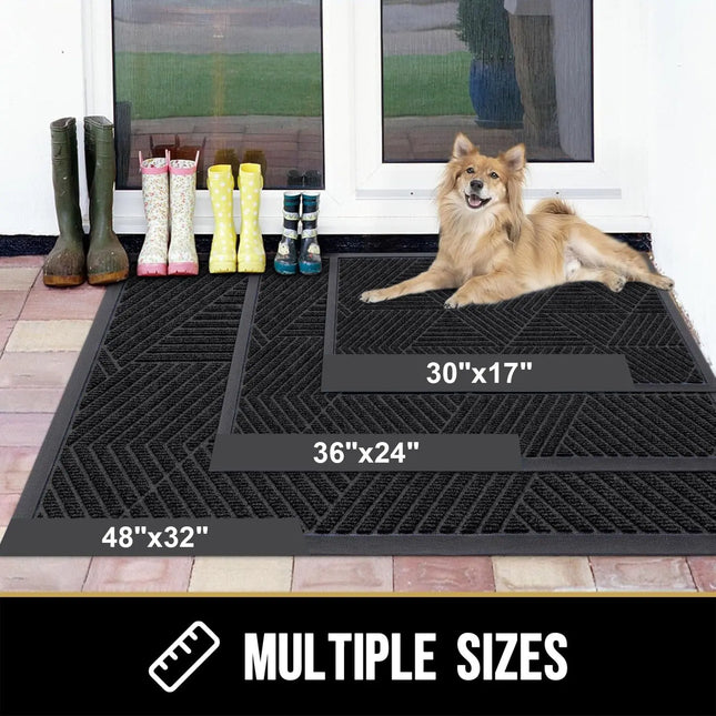 Low profile rubber doormat for entryway