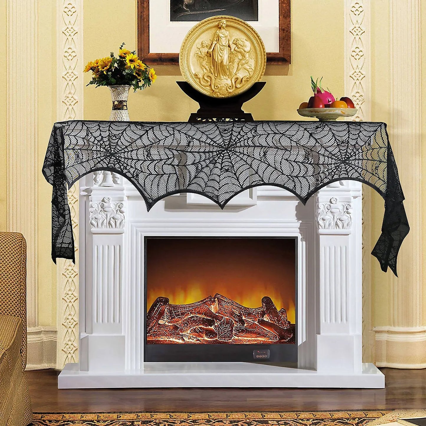 Mantel de mesa de encaje con temática para Halloween