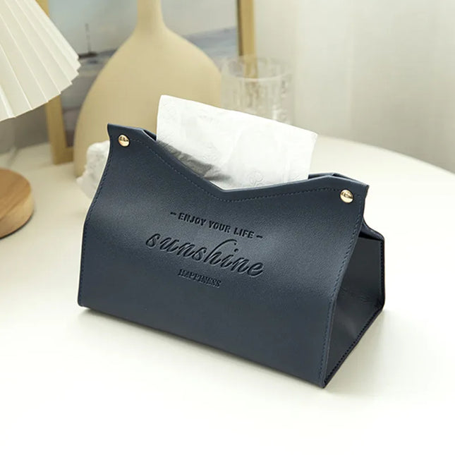 Colourful faux leather tissue box