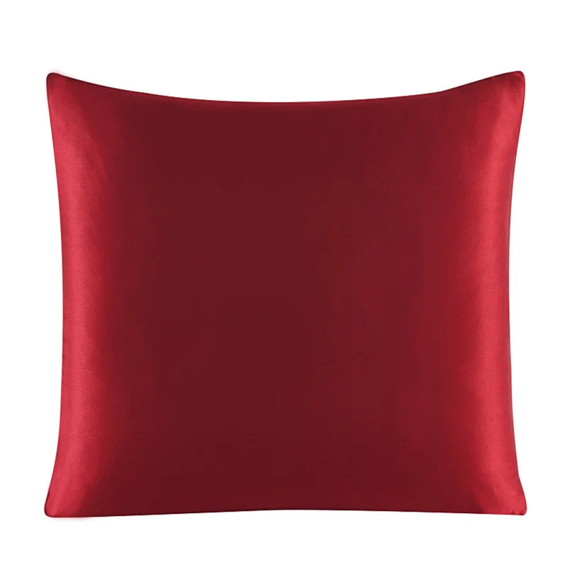 Funda de cojines de seda con cremallera diferentes tamaños y colores sólidosFundas