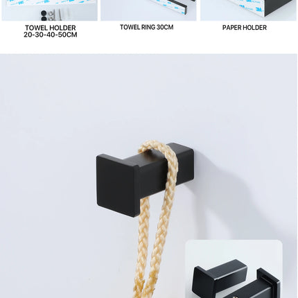 Black bathroom accessory set