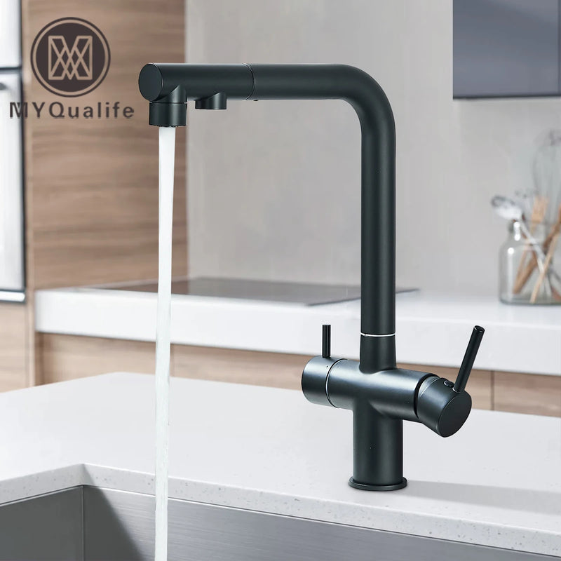 Grifo de cocina de filtración con mezcla de agua caliente y fríaGrifosHardware > Plumbing > Plumbing Fixtures > Faucets > Kitchen Sink Faucets